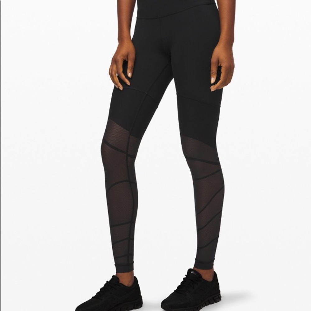 Black Sheer Will High Rise Lululemon Leggings